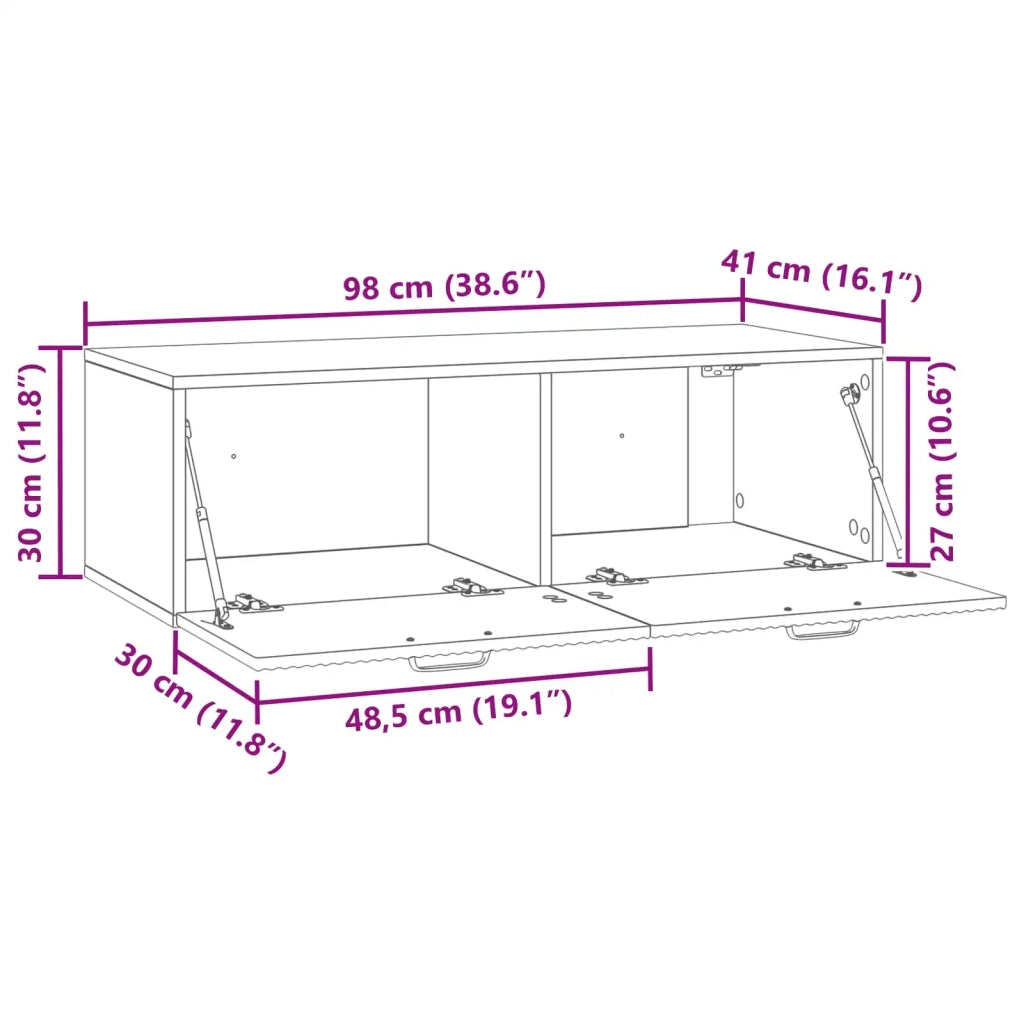 Mobile TV da Muro | Armadietto TV | Mobile Porta TV Legno antico 98 x 41 x 30 cm