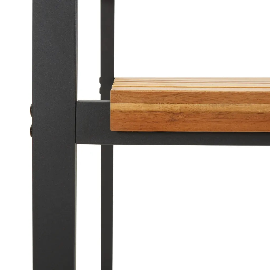 Sedie Giardino Impilabili 4 pz Legno Massello Acacia e Metallo 362015