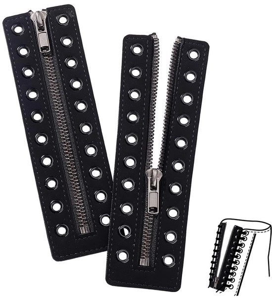 Fascia di chiusura in pelle - Nastro di chiusura in pelle - 17,5x5cm - 10 Orecchioni metallici - Duraturo e riciclabile