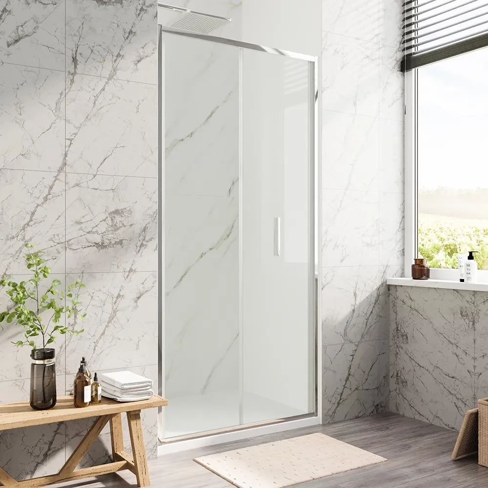 Porta doccia 80cm con apertura a libro profili slim cromati vetro 6mm trasparente h190 | Portofino