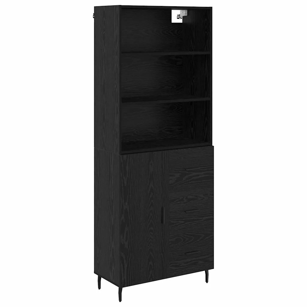 Credenza con cassetto Rovere Nero 69,5 x 34 x 180 cm 3416268