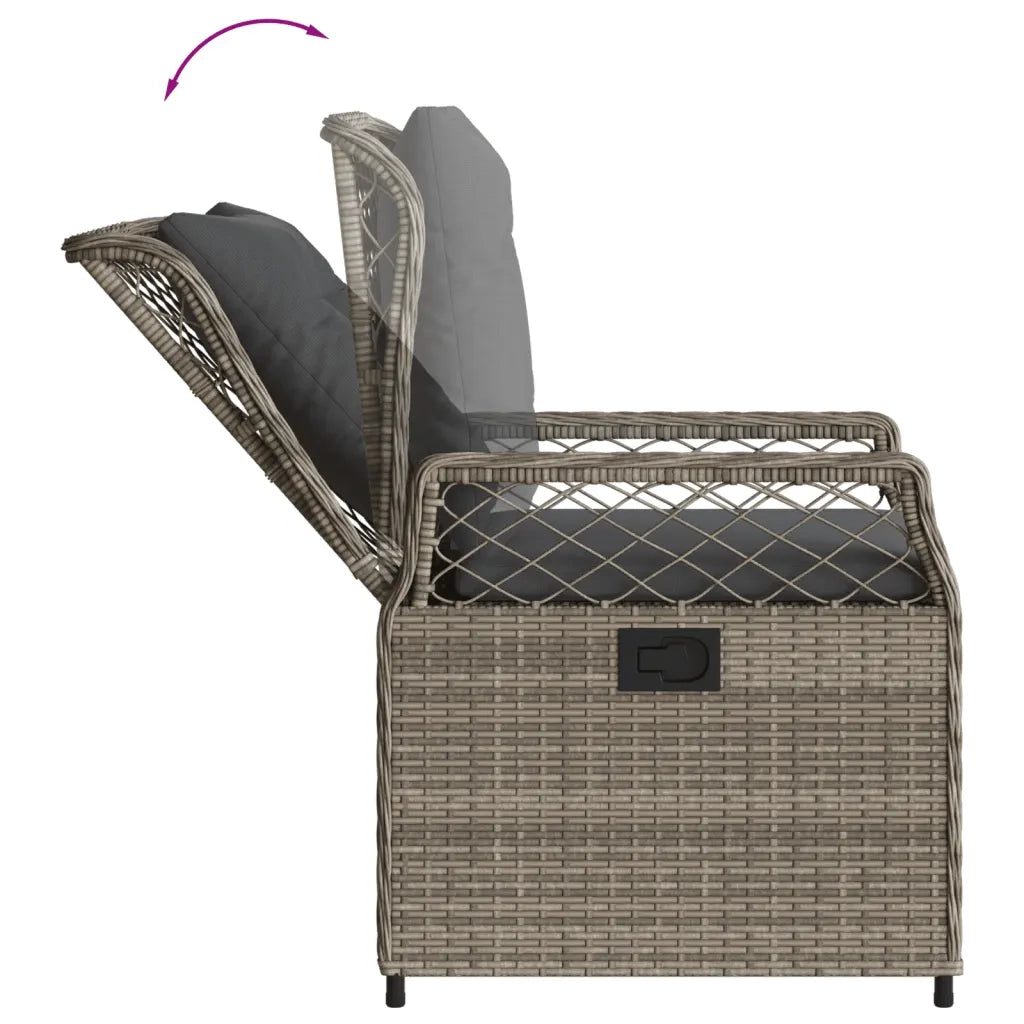 Sedie da Giardino Reclinabili 2 pz | Sedie da Esterno Grigio Polyrattan