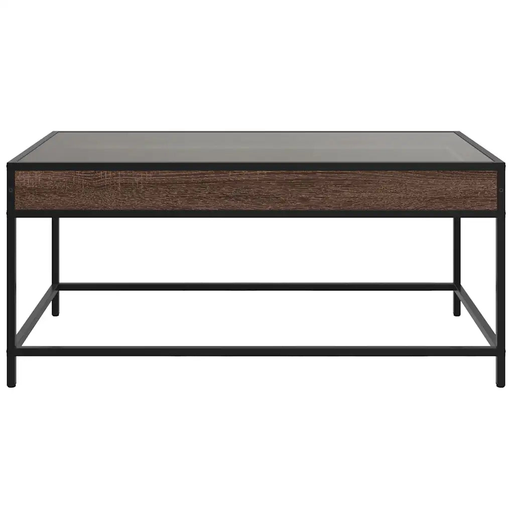 Tavolino da Salotto con LED Infinity Rovere Marrone 90x50x41 cm 847691