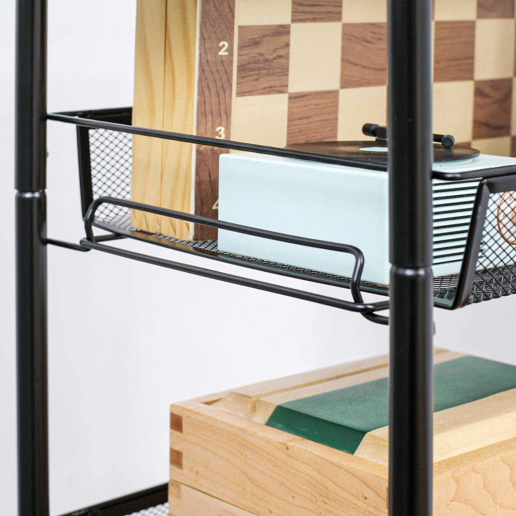 Carrello Multilivello con Cestini ¨C Minimal ¨C Nero 45x26.5x84 cm