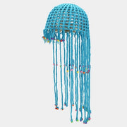 Muffa estiva boho in stile per donne, cuffia da spiaggia con perle e pennello