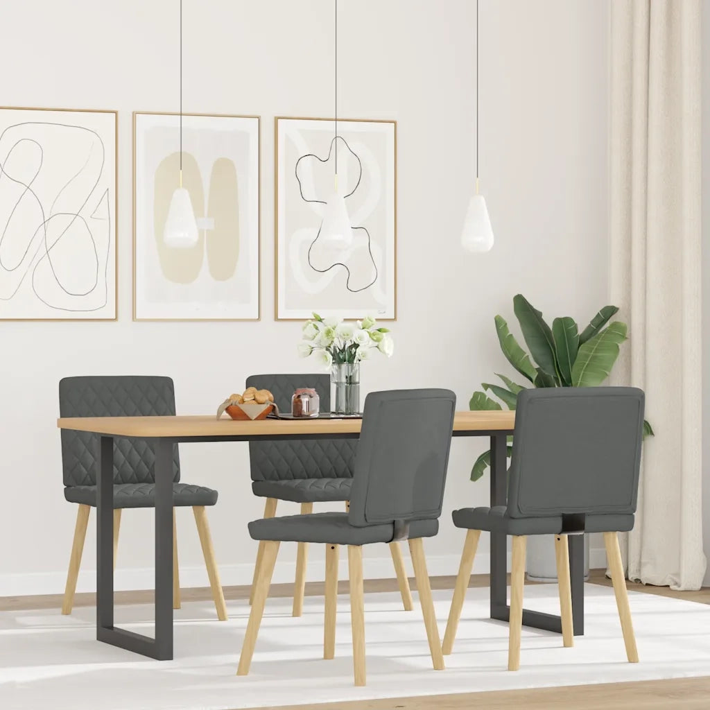 Sedie da Pranzo 4 pz | Sedie da cucina Grigio Scuro in Tessuto