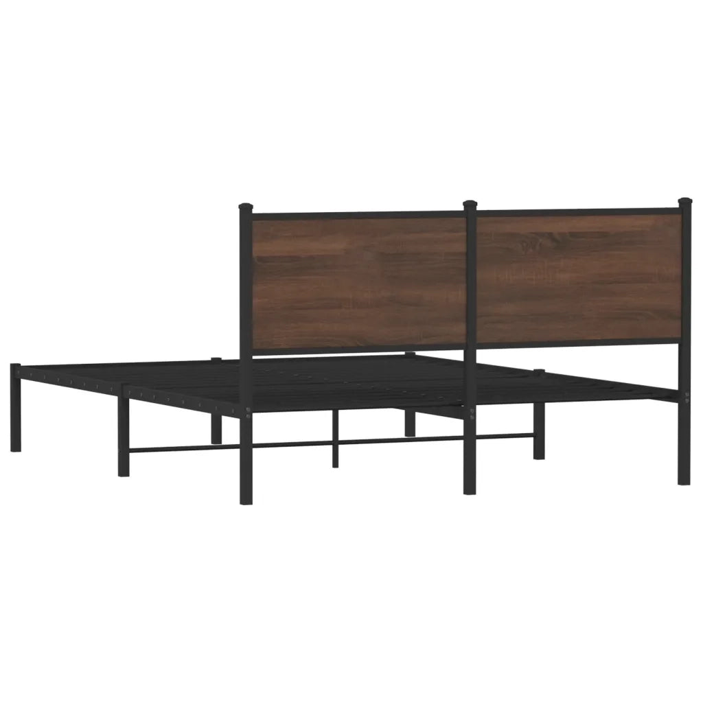 Giroletto senza Materasso-Struttura Letto in Metallo Rovere Marrone 140x200 cm 683811