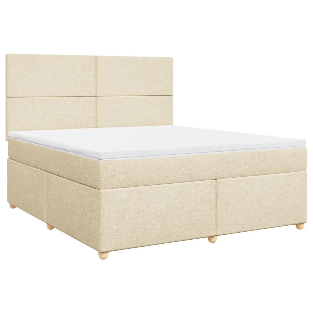 Giroletto a Molle con Materasso Crema 180x200 cm in Tessuto 3291357