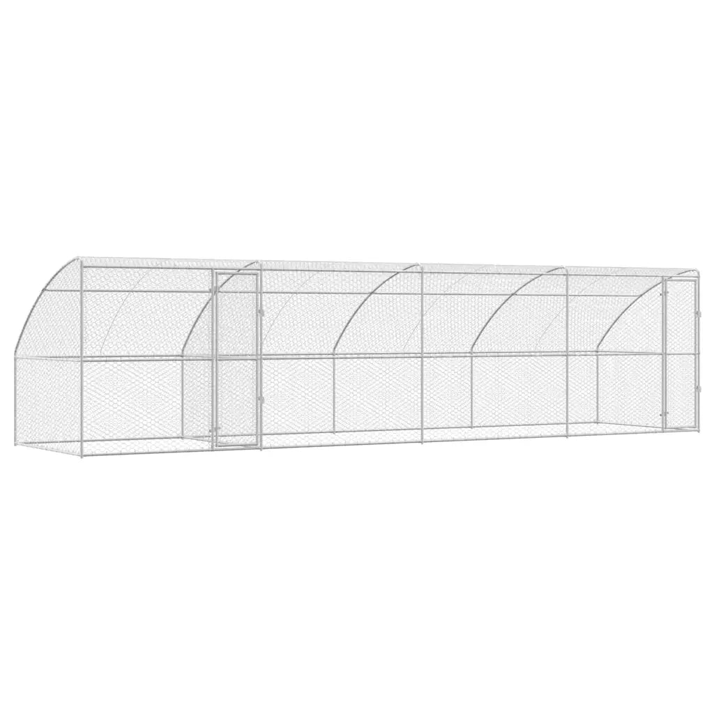 Cuccia per cani 4 pcs Argento 8 x 2 x 2 m Acciaio zincato