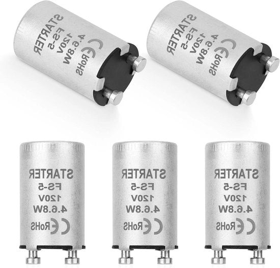 Aluminium Contenitore per Avviatore Fluorescente, 5 pezzi, Lampade 4-40W, Certificato CE, 110-130V