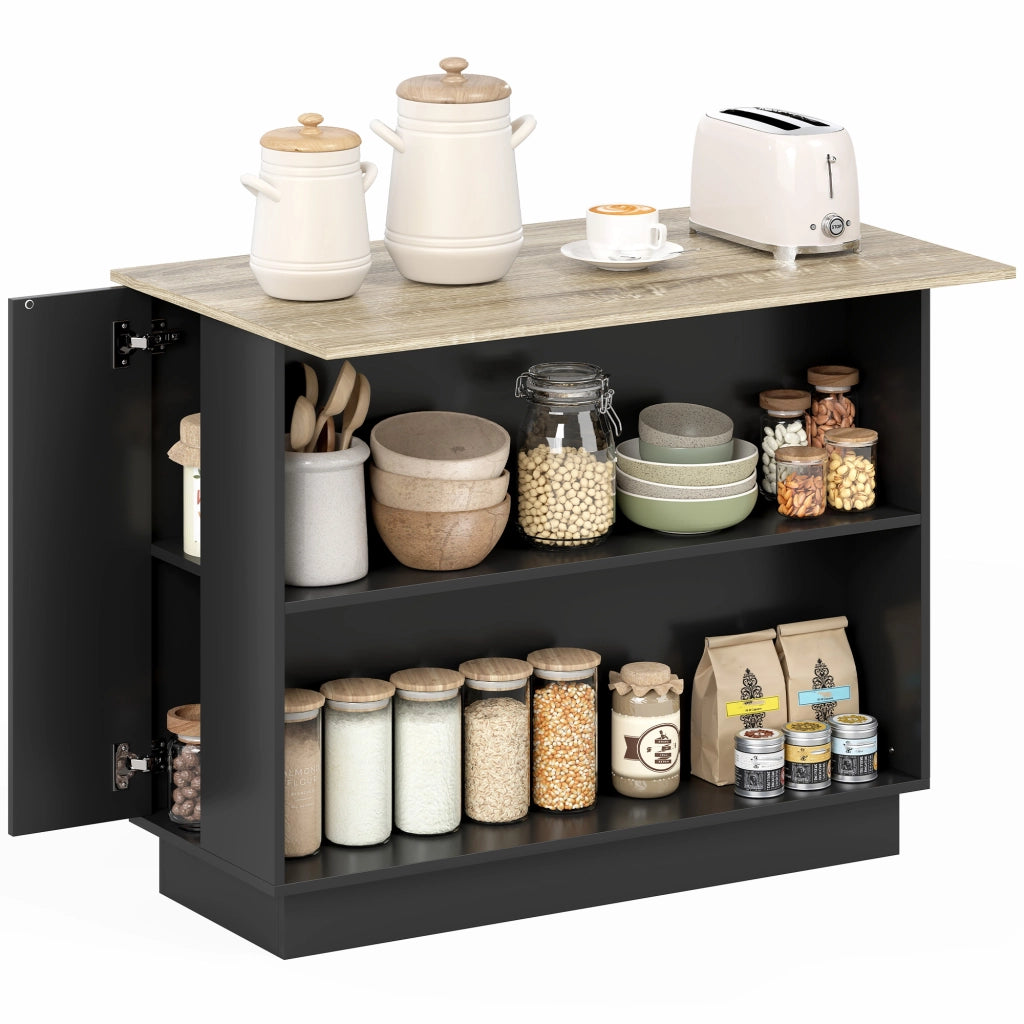 Carrello da cucina con piano di lavoro ¨C Xylo ¨C effetto legno nero 105x60 cm