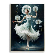 Dipinto su tela Dancing B ballerina con tarassachi, 72x102 cm