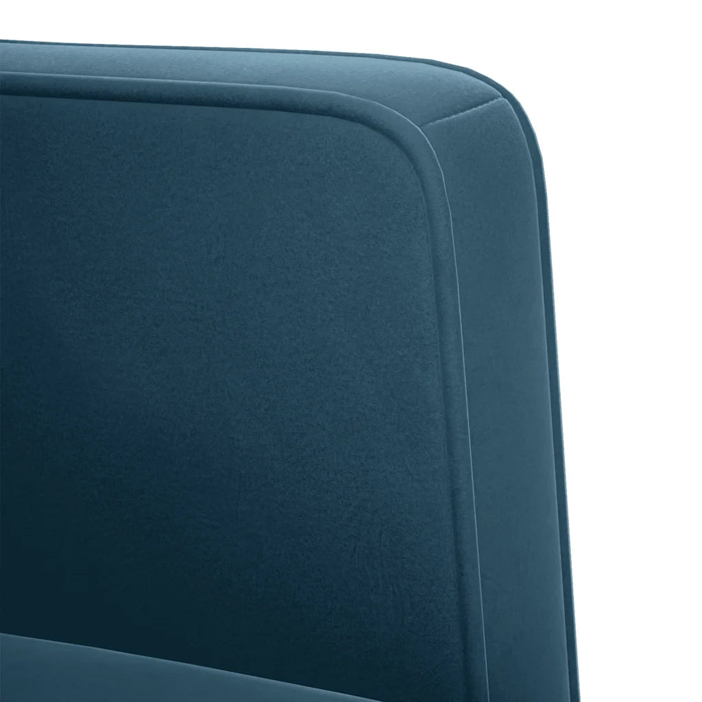 Divano Sedia con Braccioli-Poltrona-Sofa Relax Blu 53 cm in Velluto