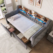 letto imbottito velluto grigio scuro 90 x 190 cm