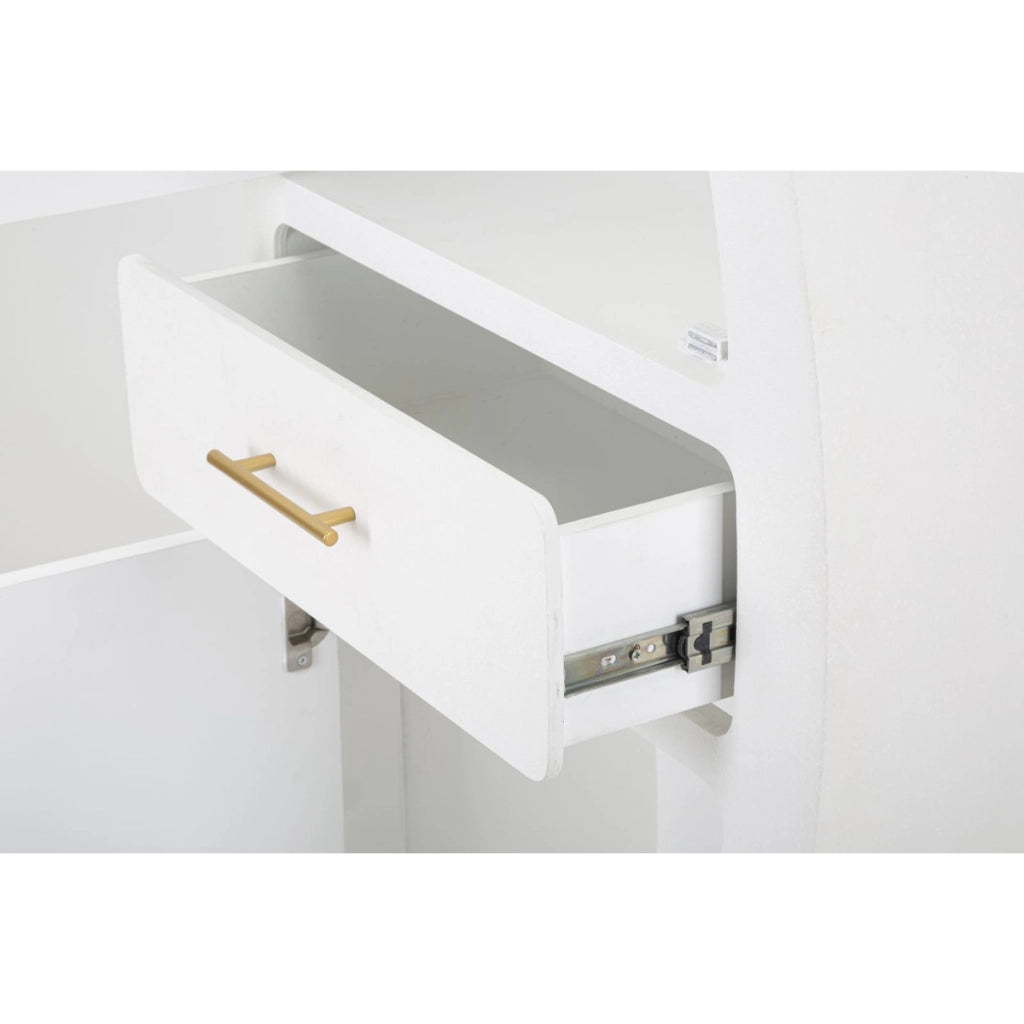 Credenza VKH29, Bianco, MDF, 60x32x133 cm