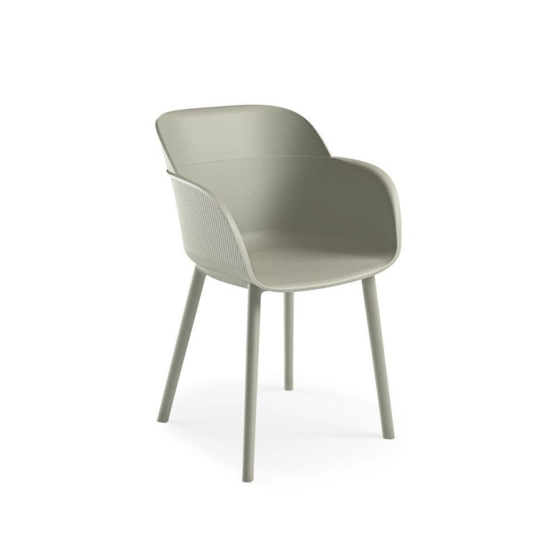 Poltrona Shell-P grigio cemento set 4 pezzi