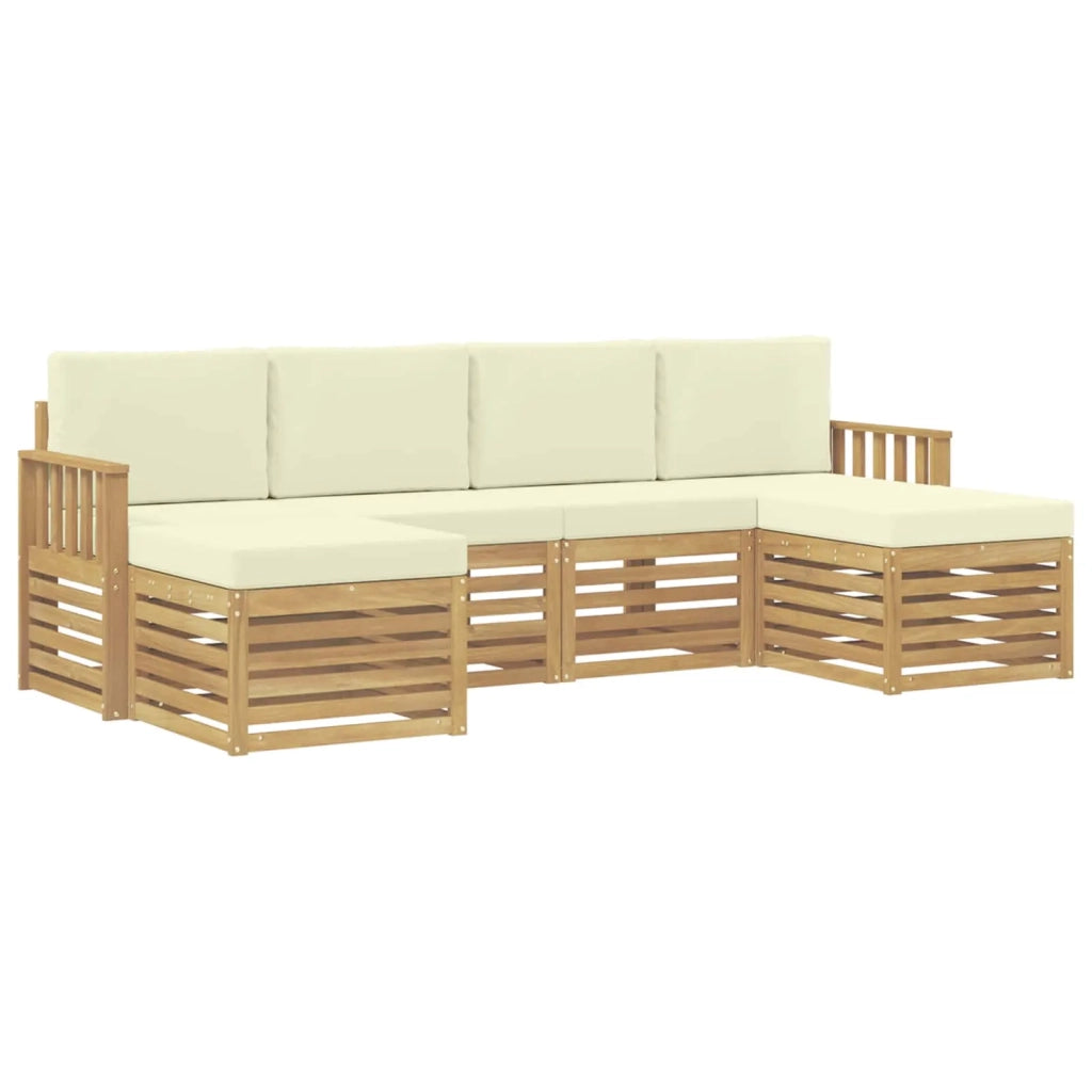 Set di divani da esterno 6 pcs Bianco e Crema 3392265