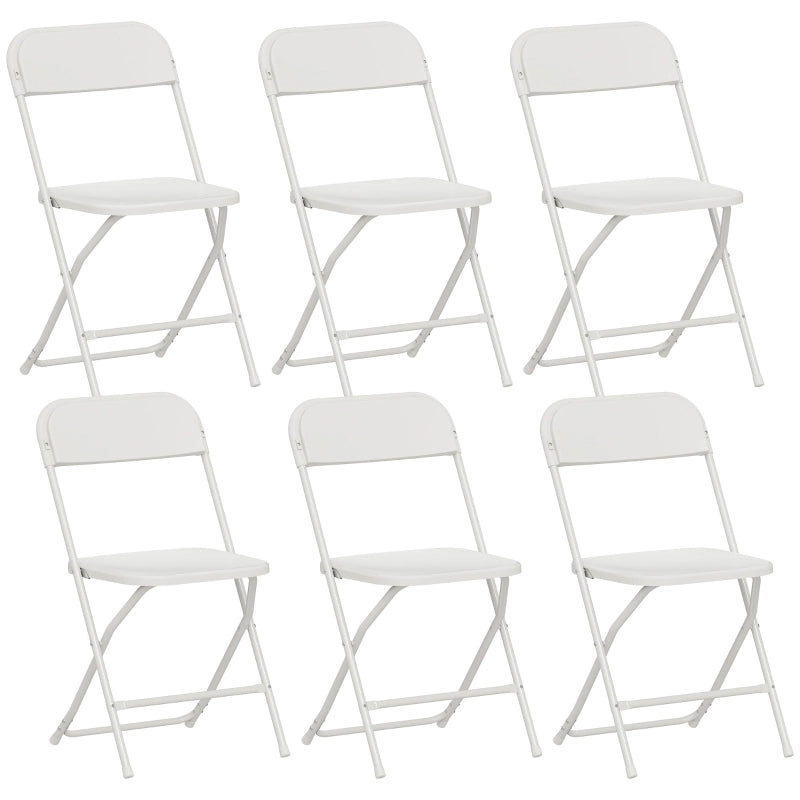 SEDIA Pieghevole Set da 6 pezzi 45x49x79,5 cm Plastica Bianca