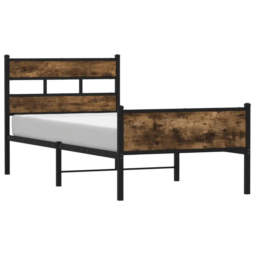 Giroletto senza Materasso-Struttura Letto Rovere Fumo 100x200 cm in Truciolato 607174