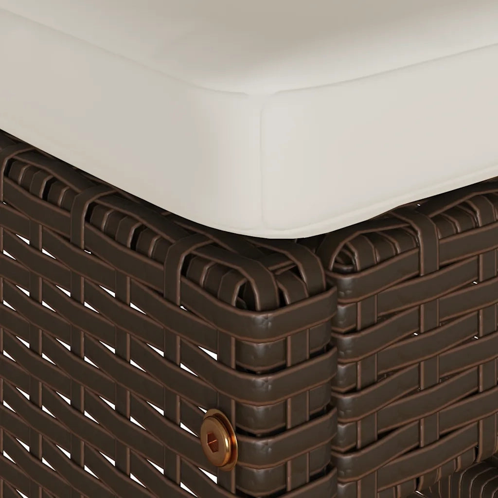 Sgabelli da Bar con Cuscini 2 pz Marroni in Polyrattan 368685