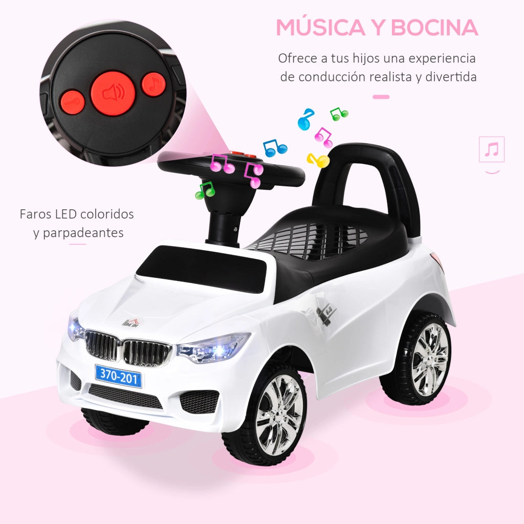 Correpasillos Bambini con Faro Musica e Volante ¨C Zephmum ¨C Bianco