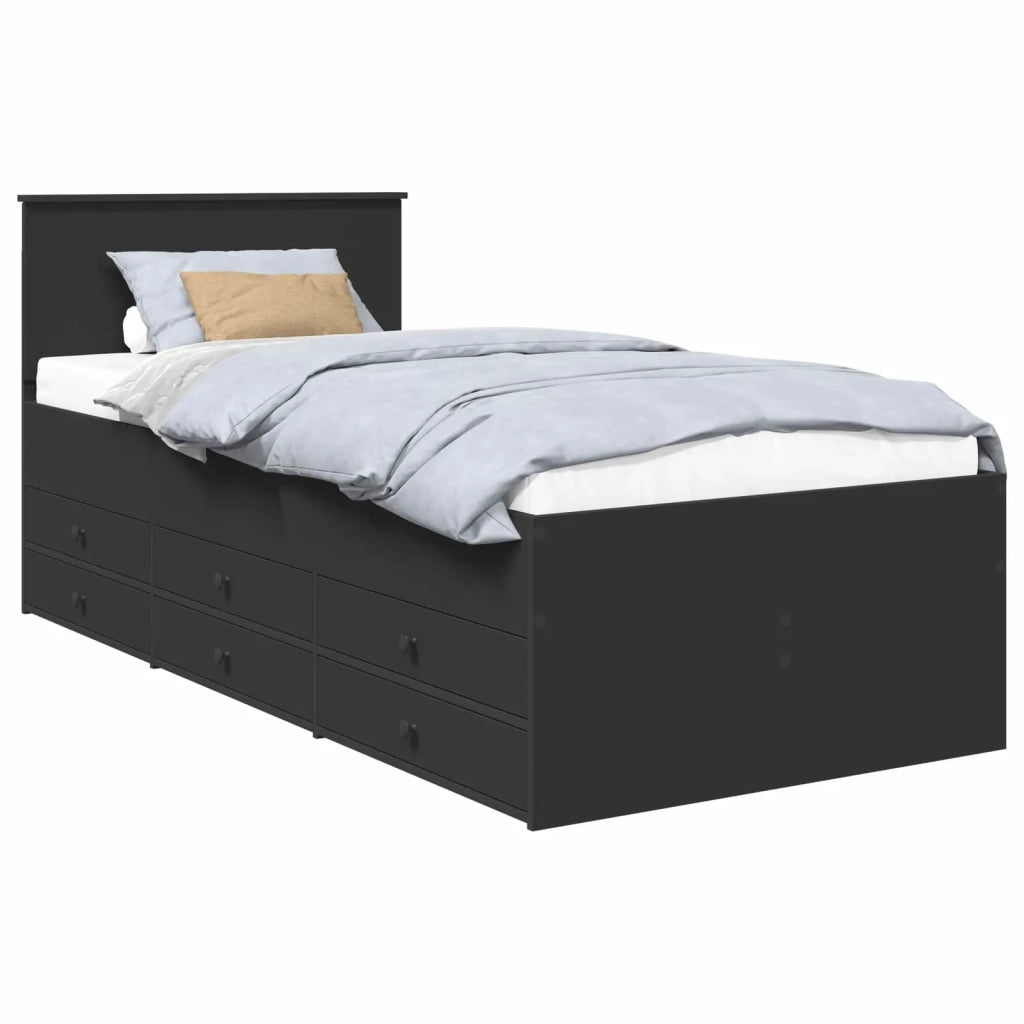 Daybed con cassetto Nero 75 x 190 cm Legno multistrato 3408537