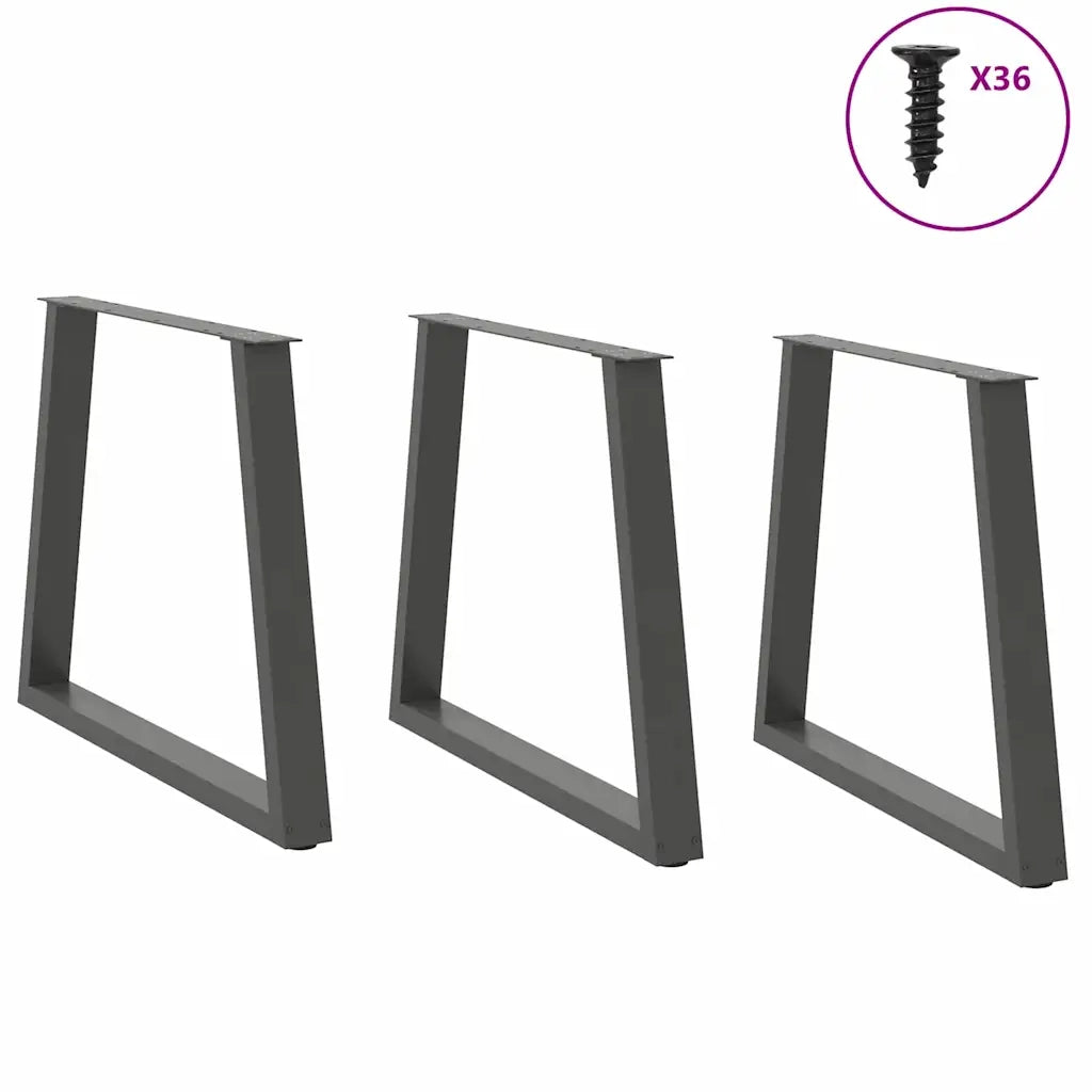Gambe per tavolo da pranzo a forma di V 3 pz Antracite 80x(72-73,3) cm Acciaio 4012590