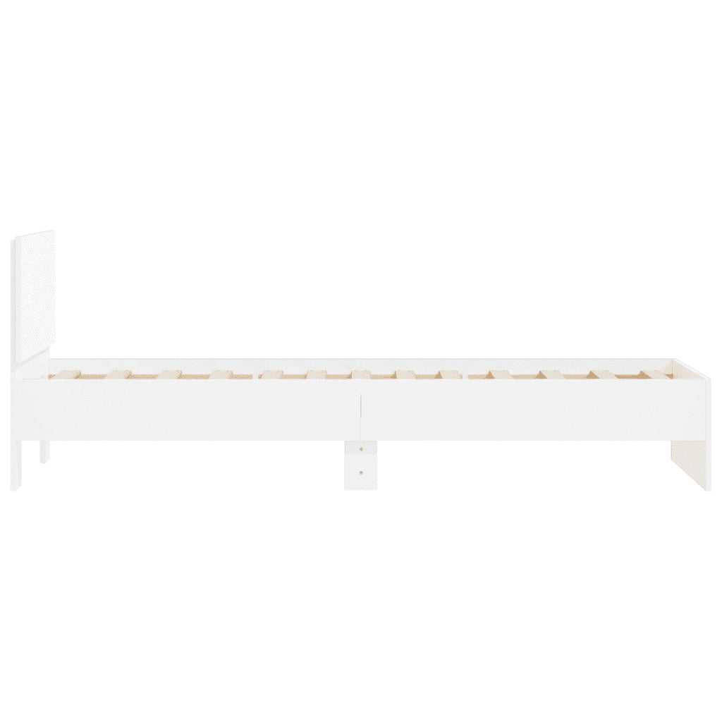 Giroletto con Testiera-Struttura Letto con testiera Bianco 90x190 cm in Legno Multistrato 551389