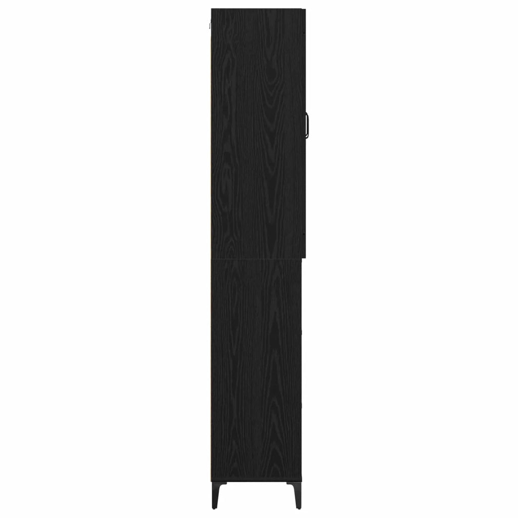 Credenza-Buffet-Armadio da cucina Rovere Nero 69,5 x 34 x 180 cm Legno multistrato 386081