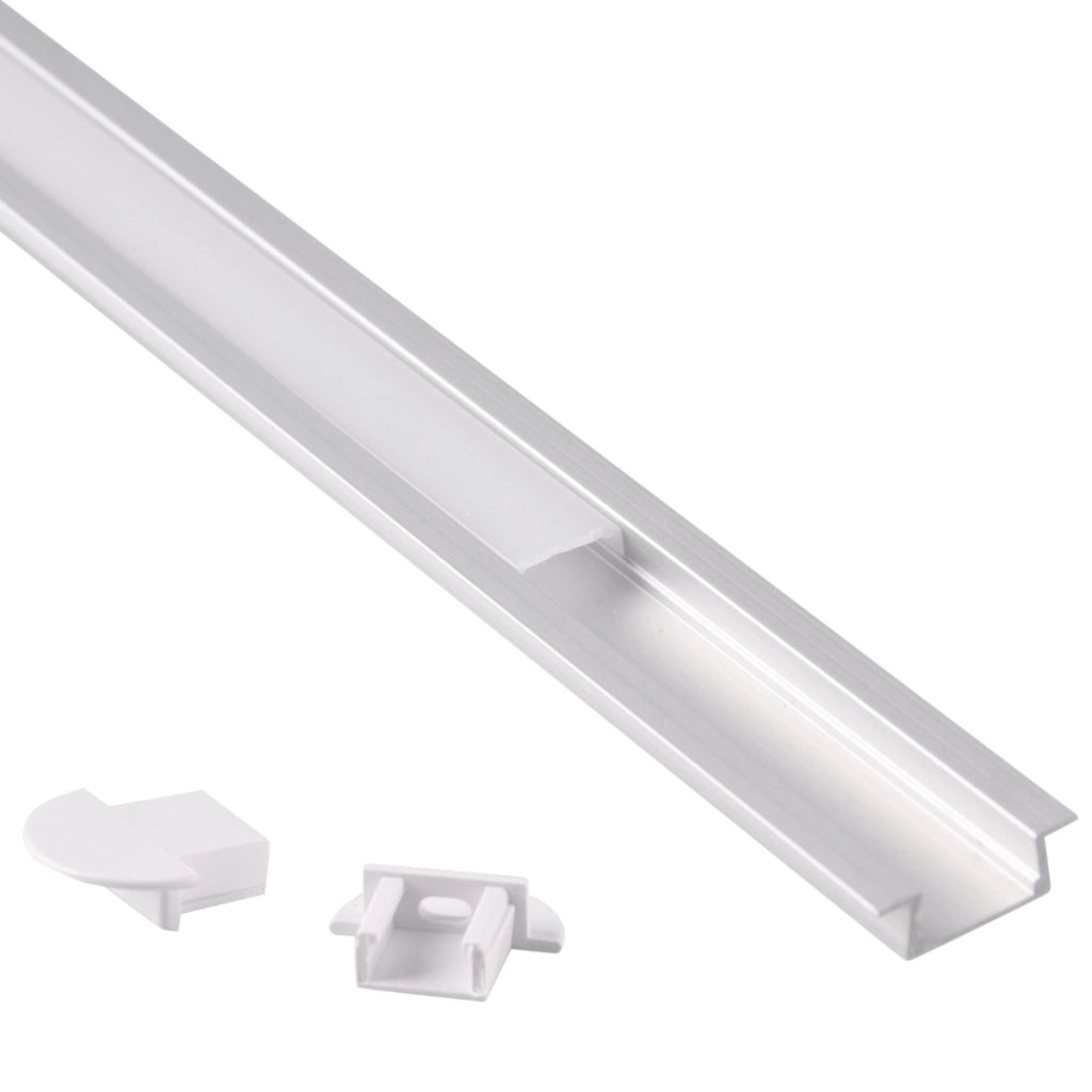 Profilo incasso alluminio satinato 1m Polux 316035