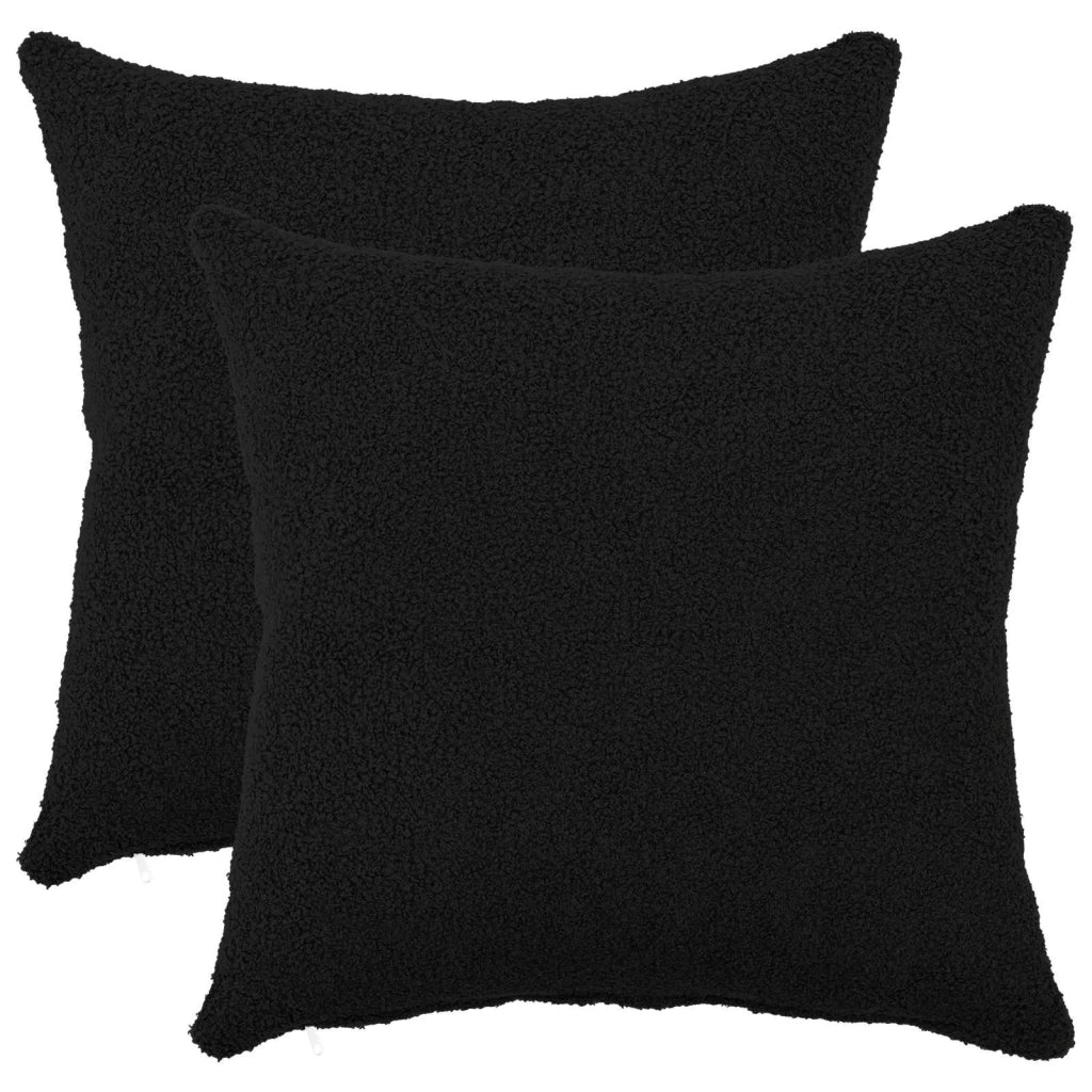 Federa 2 pcs HEERLEN Nero 45 x 45 cm Bouclé 910435
