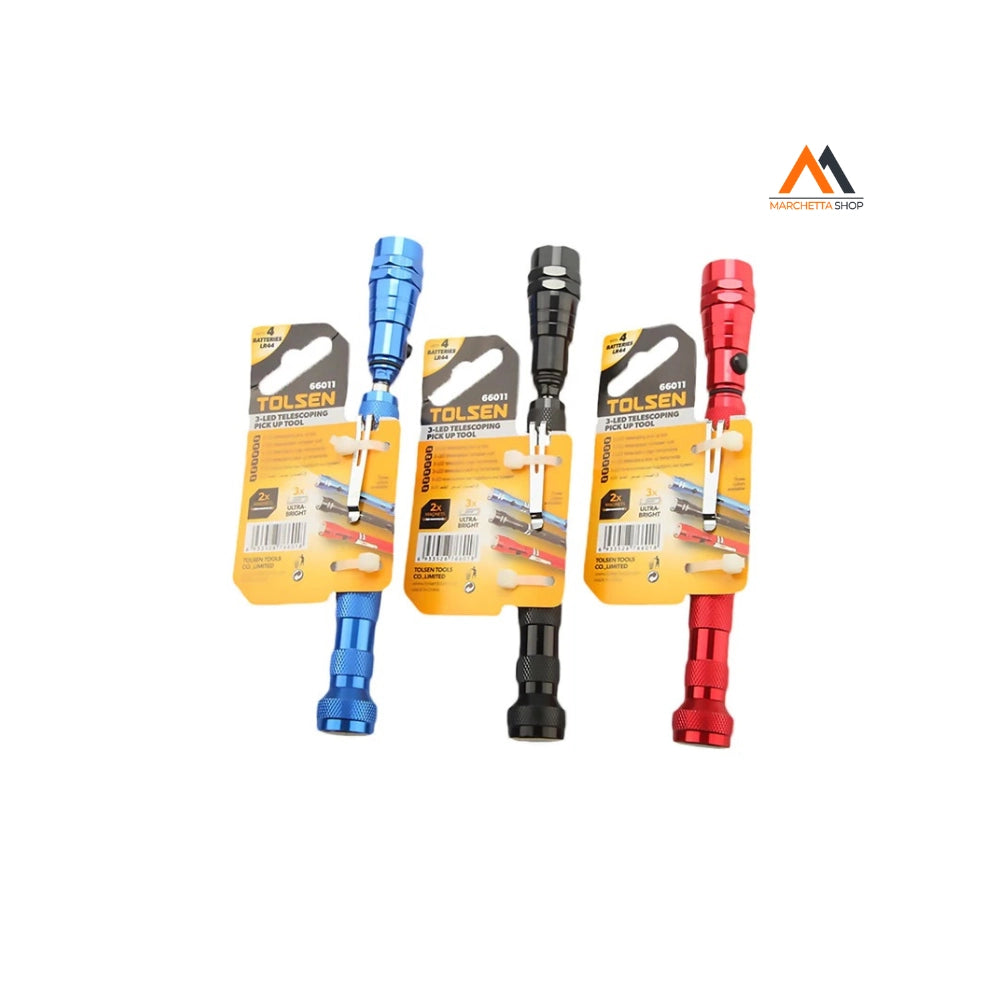 TORCIA LED IN ALLUMINIO TELESCOPICA E MAGNETICA