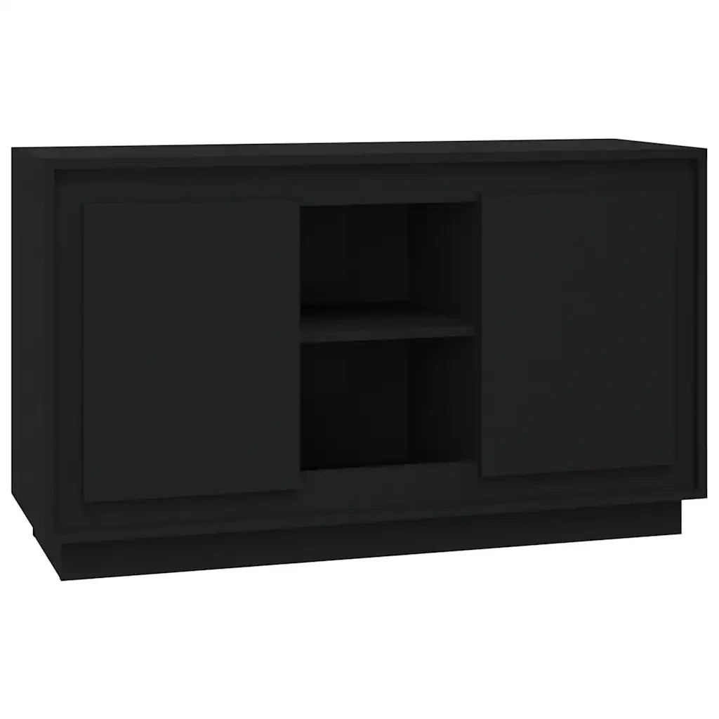 Credenza | Madia | Buffet da pranzo | Armadio da pranzo Nera 102x35x60 cm in Legno Multistrato