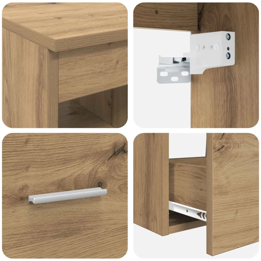 Set di Armadi da Bagno 3 pz Rovere Artigianale 3405858