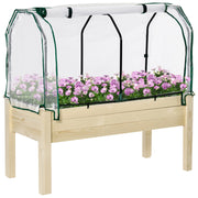 Tavolo da Giardino con Fioriera ¨C Minimal ¨C Legno Naturale 121x55x117 cm