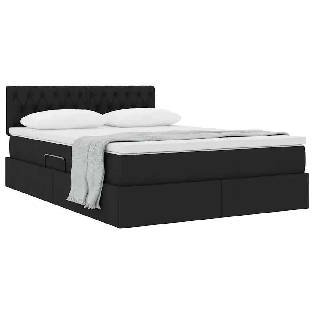 Letto con contenitore e materasso Nero 140 x 190 cm 3370571