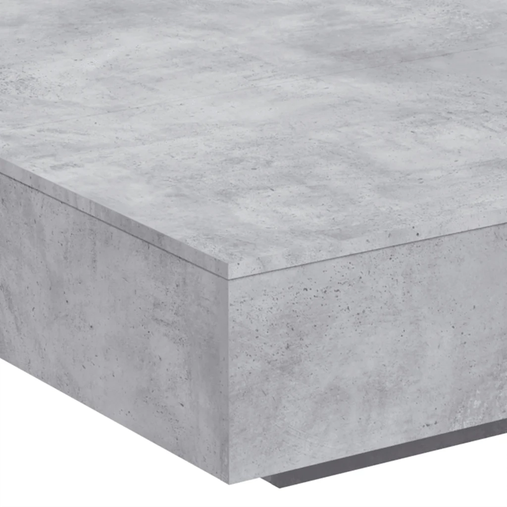 Tavolino Salotto-Tavolino da soggiorno-Tavolo Grigio Cemento 100x100x31 cm Legno Multistrato