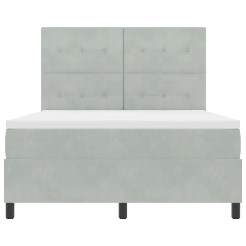 Letto a Sorgente LED Grigio chiaro 160 x 200 cm Velluto 3343322