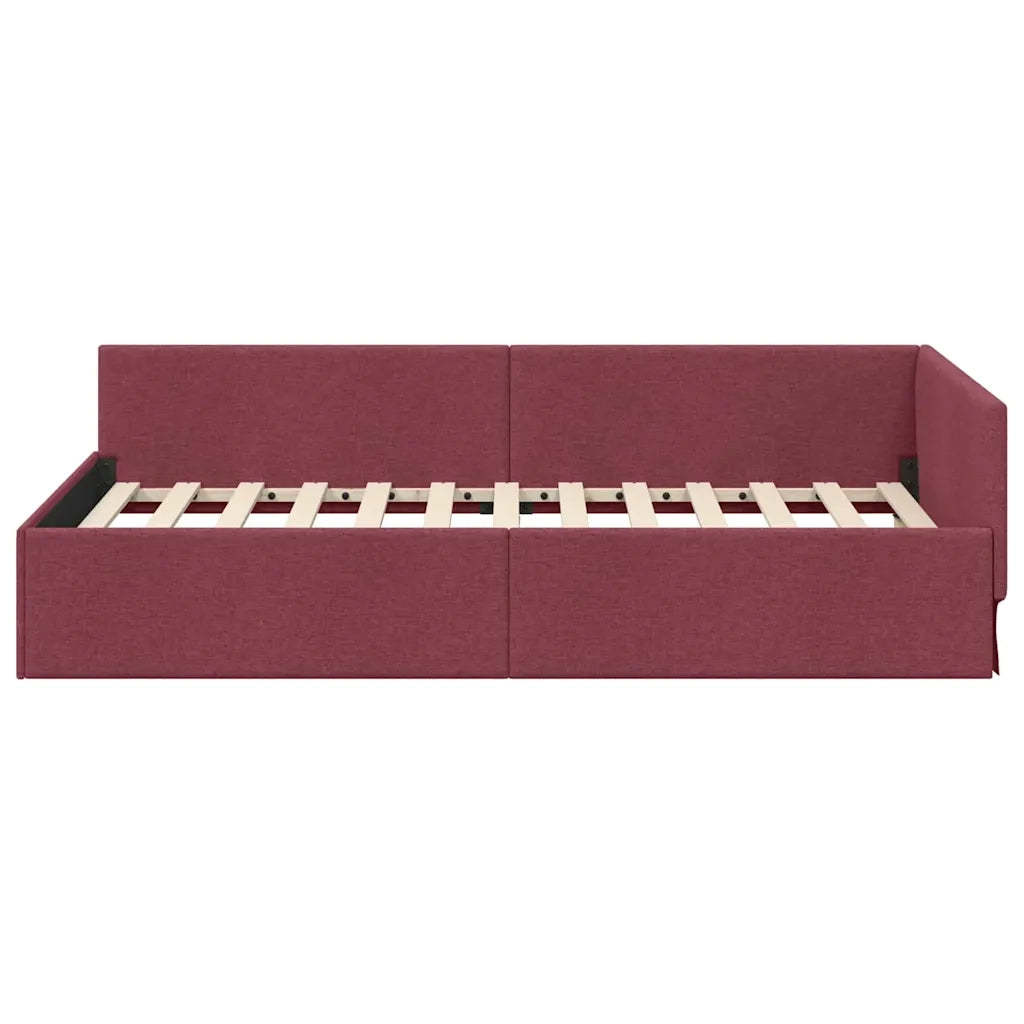 Cornice del letto ad angolo Rosso Vino 80 cm x 200 cm Tessuto 42016030