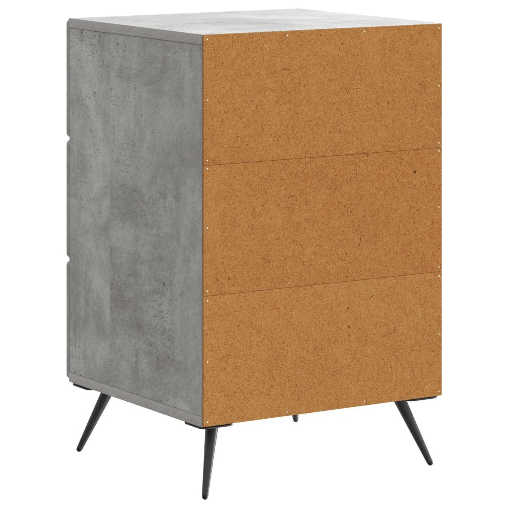 Comodino | Armadio da Notte | Mobiletto da notte con cassetto Grigio Cemento 43 x 41 x 66,5 cm