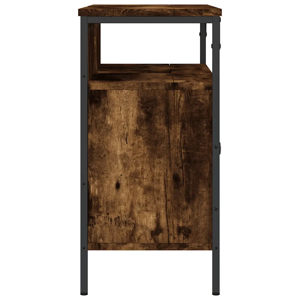Mobile Lavabo Bagno-Armadietto da bagno Rovere Fumo 80x30x60 cm Legno Multistrato 880050