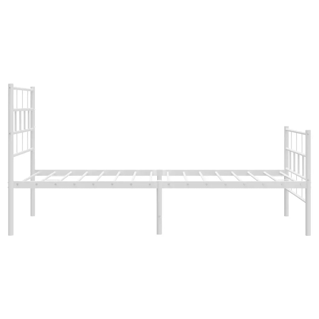 Giroletto con Testiera e Pediera-Struttura Letto Metallo Bianco 107x203 cm 101622
