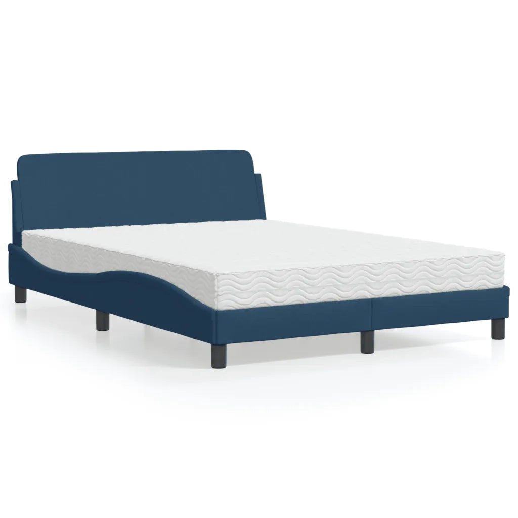 Letto con Materasso-Struttura Letto con Materasso Dover Blu 140x190 cm in Tessuto