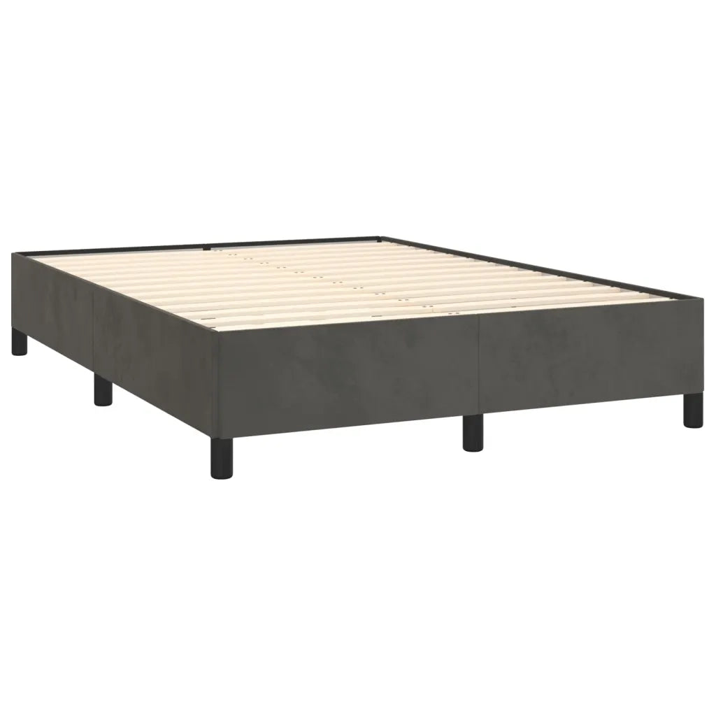 Giroletto senza Materasso Grigio Scuro 140x200 cm Velluto 347325