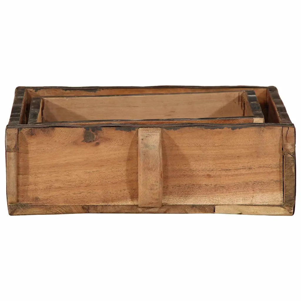 Vassoio 2 pz Marrone 29 x 31 x 10 cm Legno Recuperato Massello CFW8413968