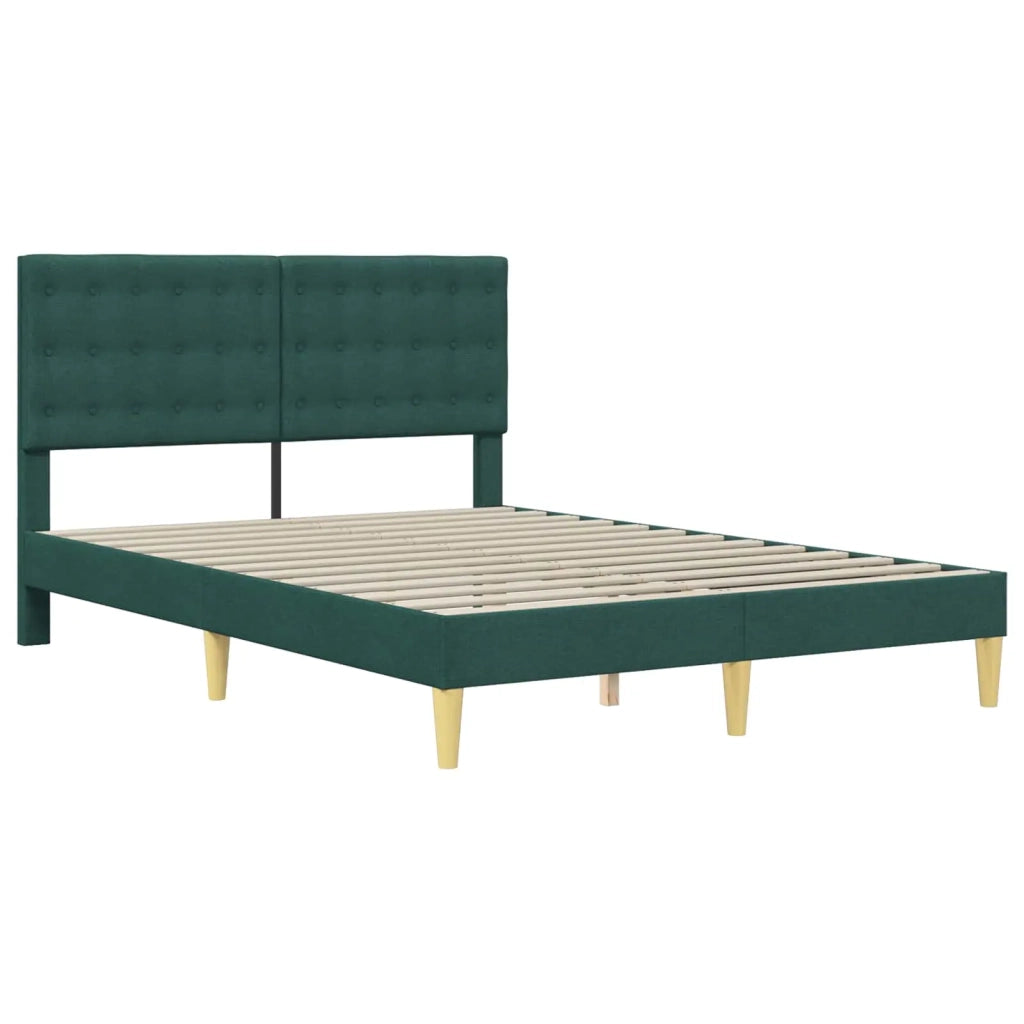 Letto matrimoniale | Letto per adulti | Struttura del letto Verde Scuro 120 x 200 cm Tessuto
