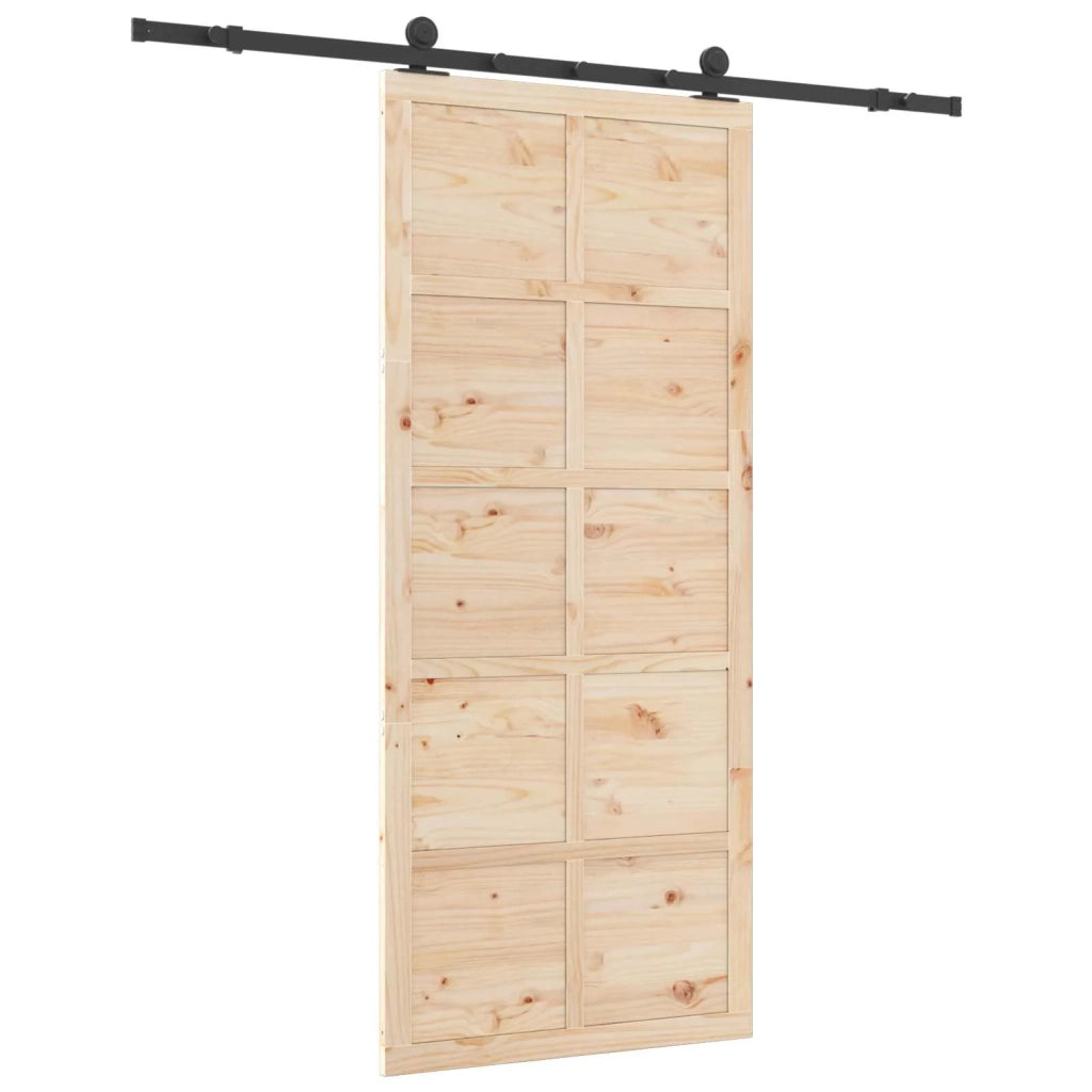 Porta scorrevole Naturale 90 x 208 cm Legno Massello di Pino 3445649