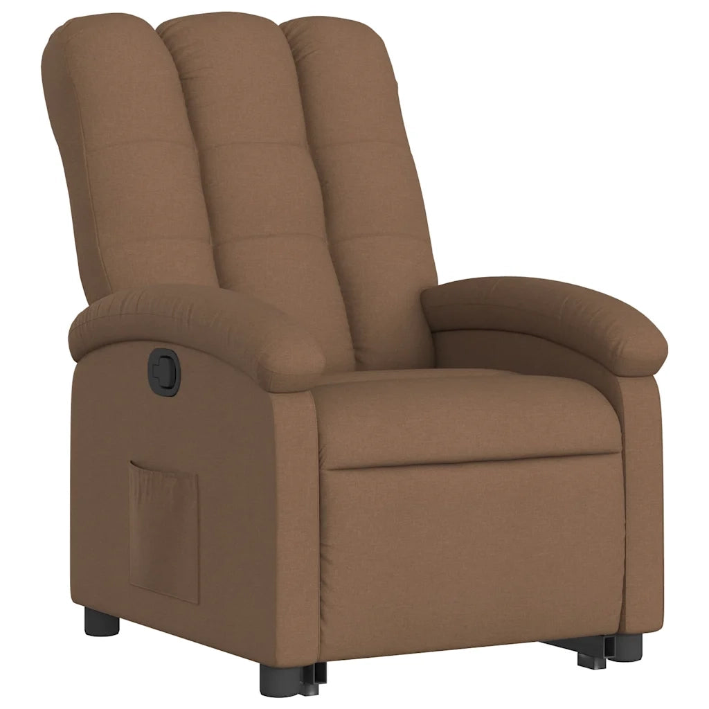 Poltrona Alzapersona Reclinabile Marrone in Tessuto 3204096