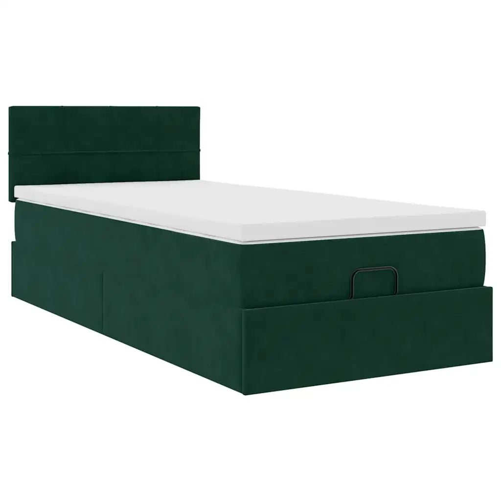 Struttura Letto Pouf con Materasso 90x190 cm in Velluto 3312593