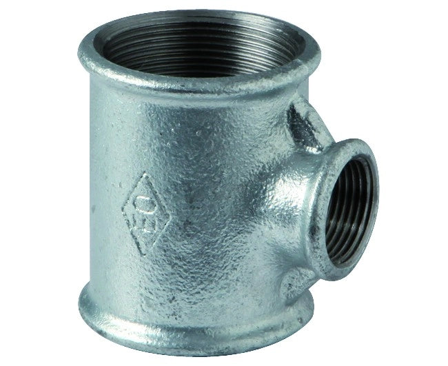 RACCORDO A T RIDOTTO FEMMINA IN GHISA MALLEABILE ZINCATA 11/4x1/2x11/4   GEORG FISHER